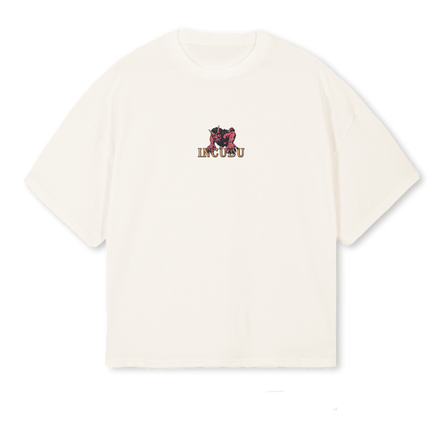 DEVIL Vintage White Oversized Boxy Tee.