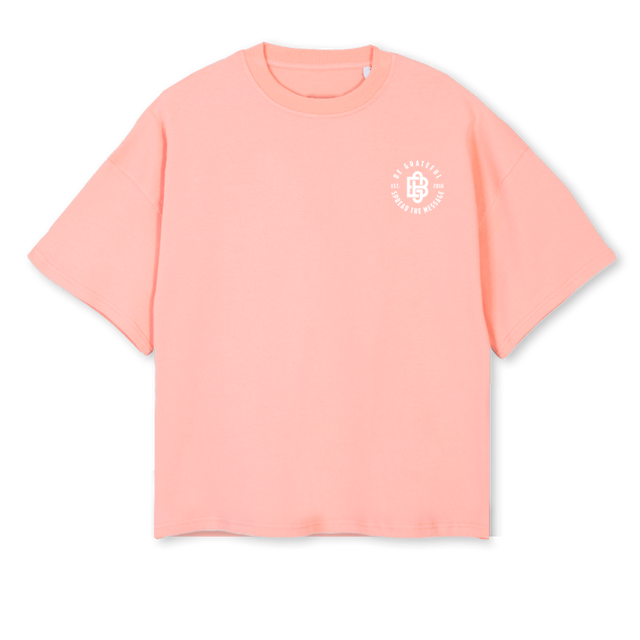 BGLOGONEW Pink Clay Oversized Boxy Tee