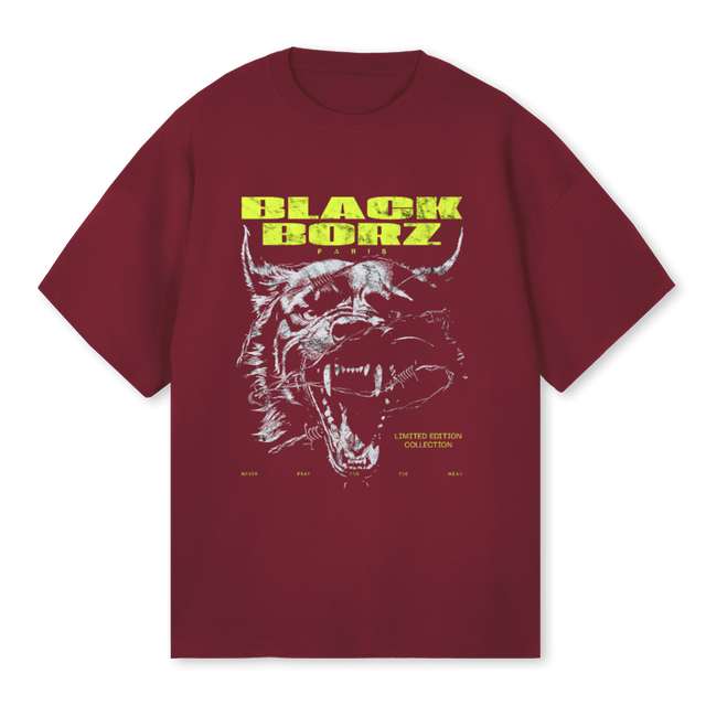 BLACKBORZ Burgundy Oversized Tee.