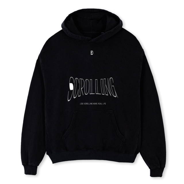 SCRE Black Oversized Hoodie.