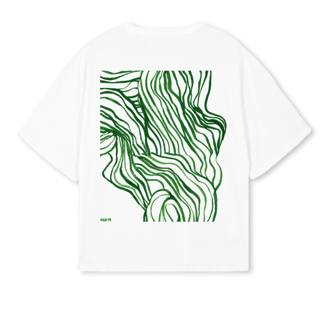 SEAM PEACH_W White Oversized Boxy Tee
