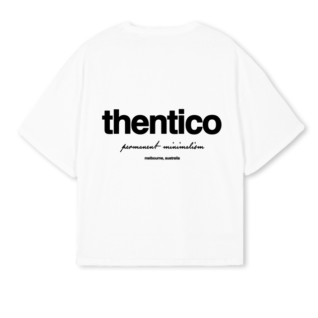 THENTIC_OSBTEE White Oversized Boxy Tee.