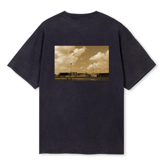 AMSKYWHITE Vintage Black Oversized Tee.