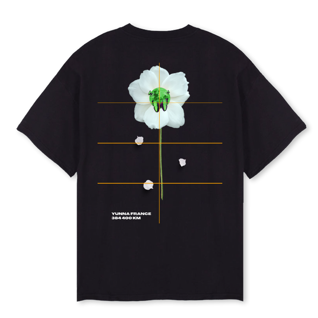 FLEUR Black Oversized Tee.
