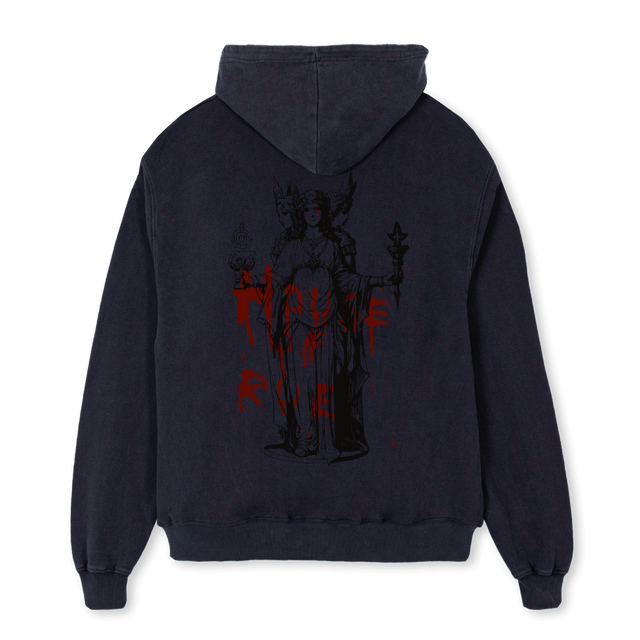 BLOOD GODDESS Vintage Black Oversized Hoodie.