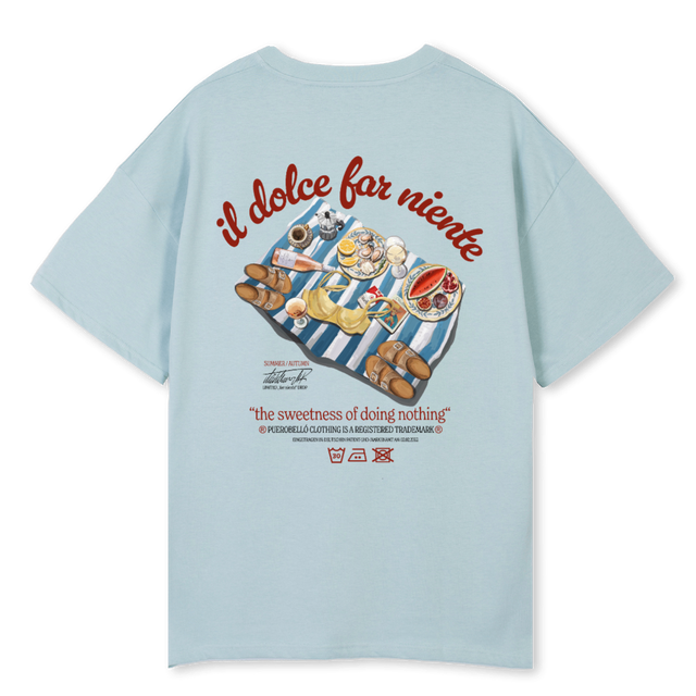FAR NIENTE Cold Blue Oversized Tee.