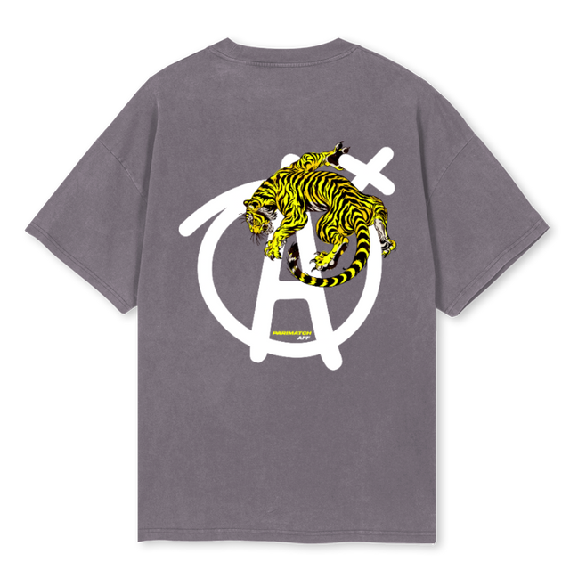 APMTIGERTSHIRTPG Pigment Grey Oversized Tee.