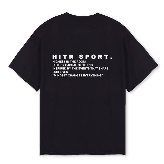 HITR WORDING T SHIRT Black Oversized Tee.