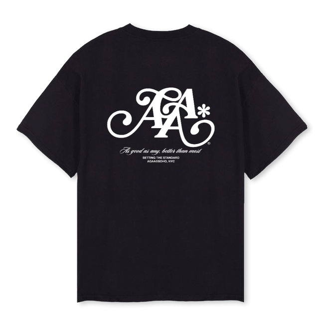 AGAAAPLE3 Black Oversized Tee