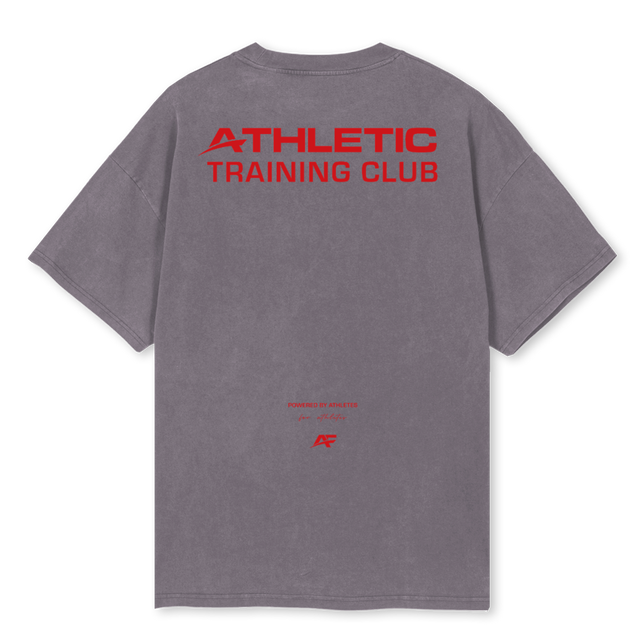 ATHLETICCLUBRED Pigment Grey Oversized Tee.