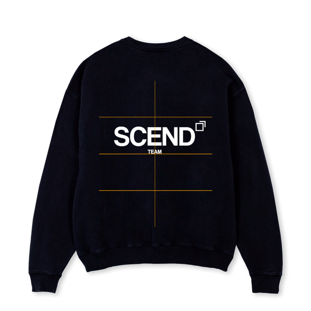 SCENDJUMPERREV Black Oversized Crewneck Sweater.