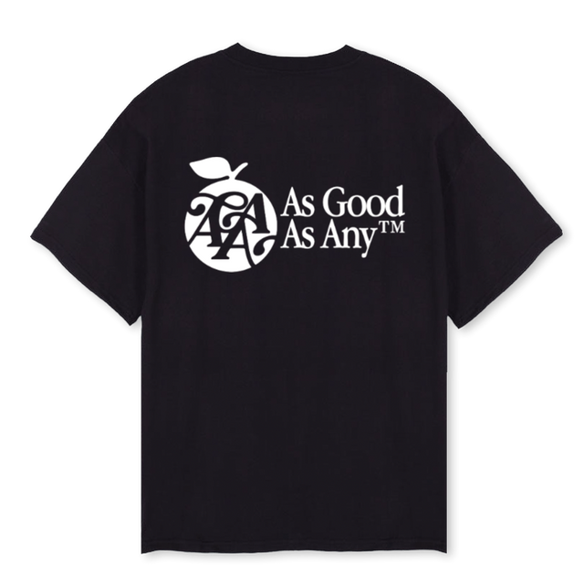 AGAAAPLE2_B Black Oversized Tee