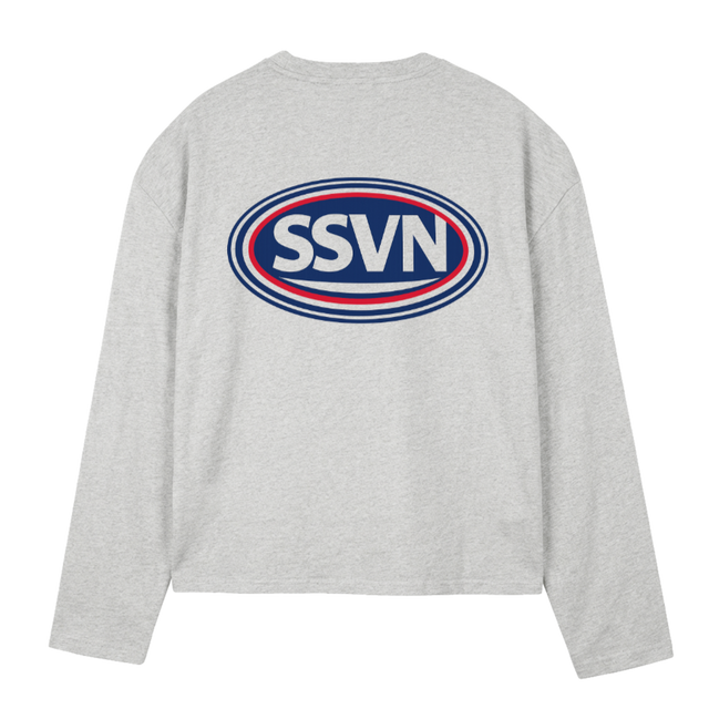 SSVNLS_LG Light Grey Marl Oversized Boxy LS Tee.