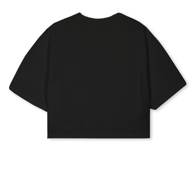 ADWBOXLOGOBG Black Cropped Oversized Tee