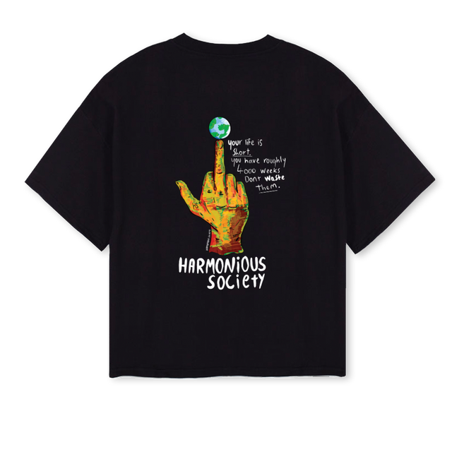 HS TMF_1 Black Oversized Boxy Tee.