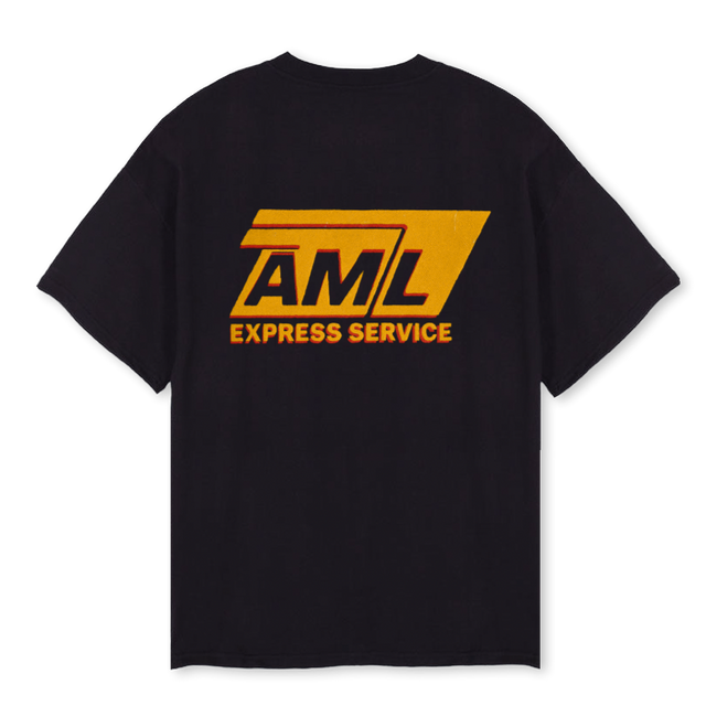 EXPRESSSERVICE_BOS Black Oversized Tee.
