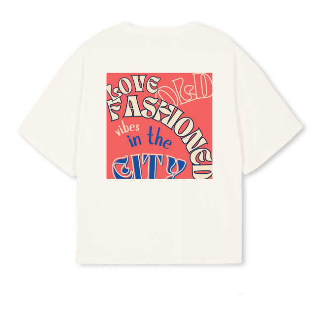 CITY Vintage White Oversized Boxy Tee.