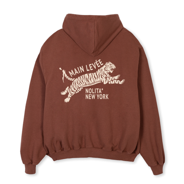 AMLCHINATOWNTIGER_CVB Vintage Brown Oversized Hoodie