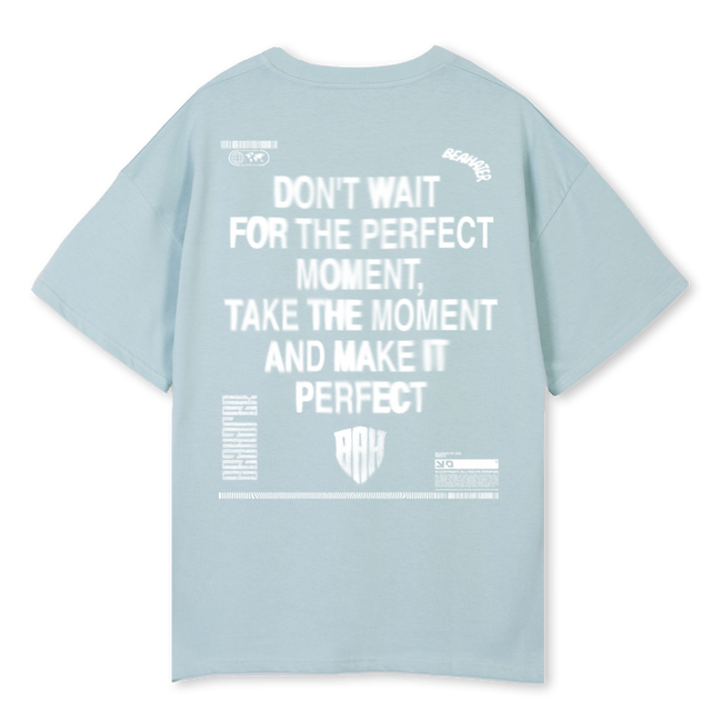 DONT WAIT FOR Cold Blue Oversized Tee.