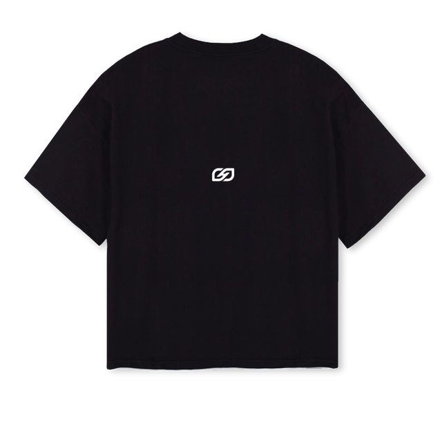 FRONTMOTIONTEE_2 Black Oversized Boxy Tee.