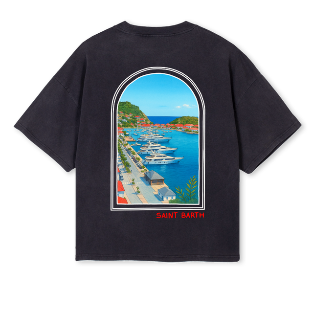 YATCH_VB Vintage Black Oversized Boxy Tee.