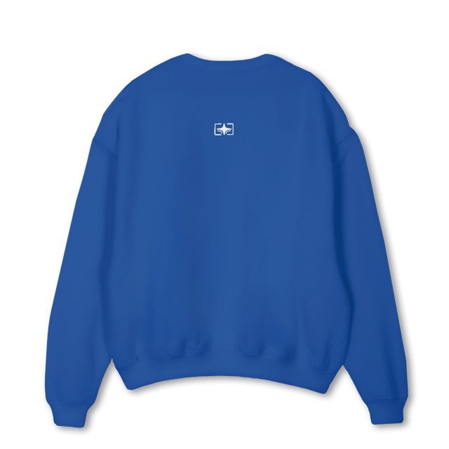SNAPSHOTCREW Cobalt Blue Oversized Crewneck Sweater.