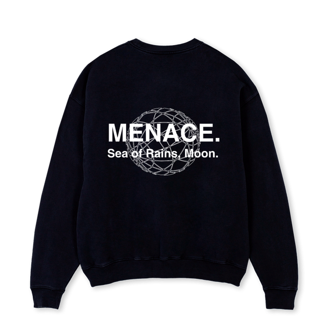 SOR WHITEE Black Oversized Crewneck Sweater.