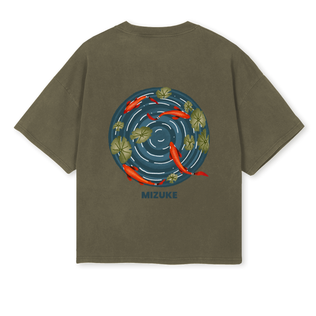 MIZUKE LAGO_VO Vintage Olive Oversized Boxy Tee