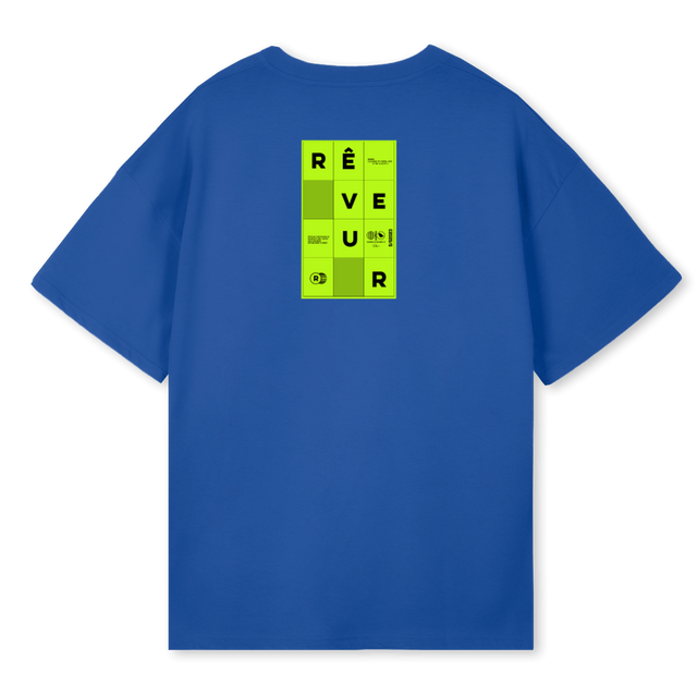 PUZZLE REVEUR Cobalt Blue Oversized Tee.