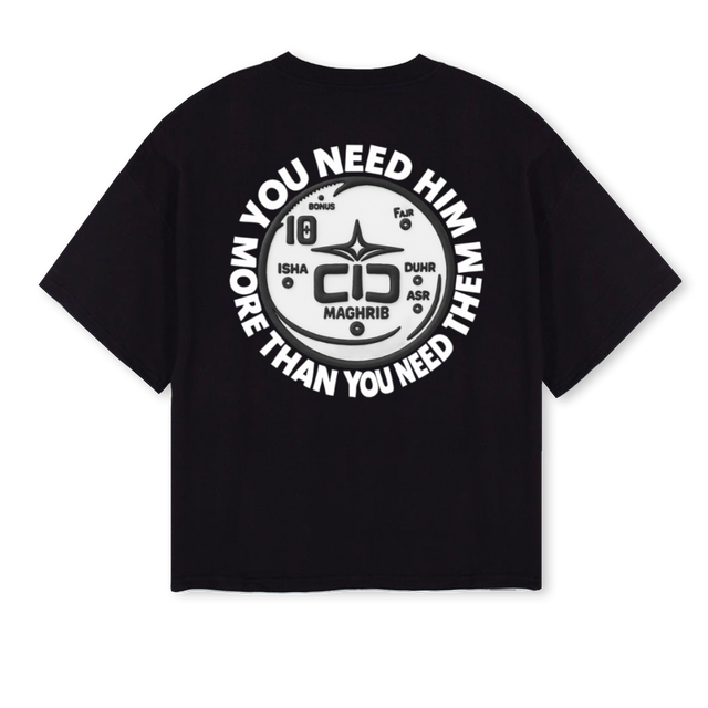 DCD CLOCK Black Oversized Boxy Tee.