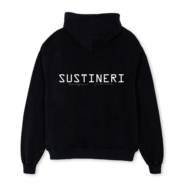 PROTOTYPE PRINT OSH Black Oversized Hoodie.
