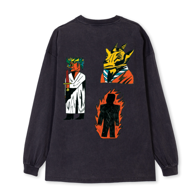 WICKERSAND Vintage Black Oversized LS Tee.