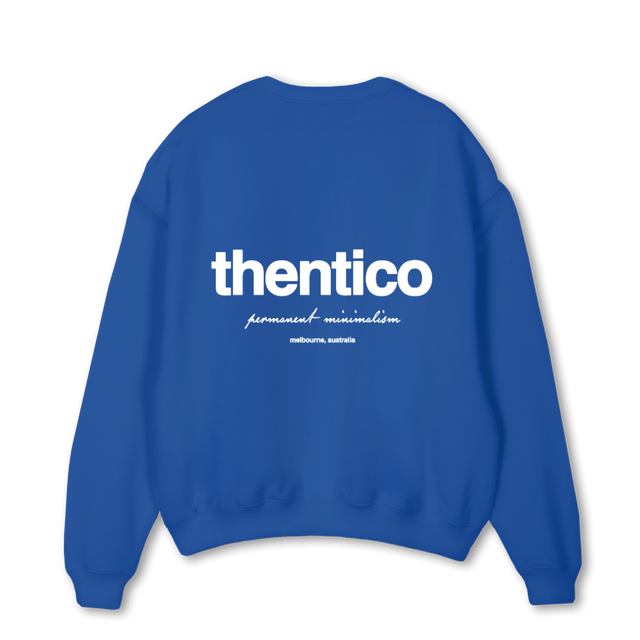THENTICOSWEATSHIRT Cobalt Blue Oversized Crewneck Sweater.