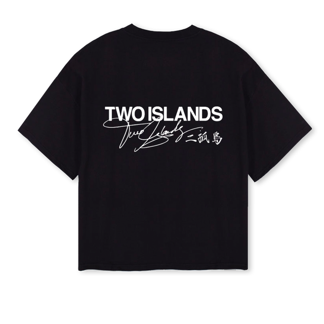 TIBLACKSIGLOGO Black Oversized Boxy Tee.
