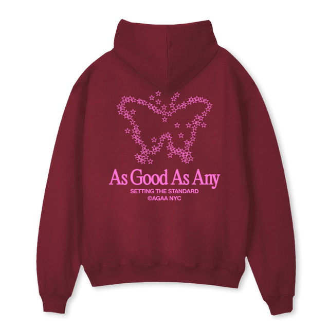 AGAACOSMICBUTTERFLY_BURG Burgundy Oversized Hoodie.