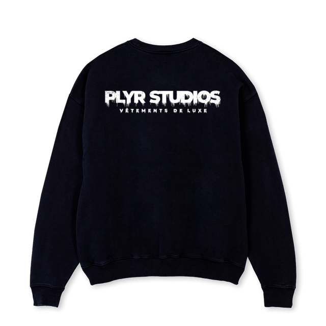 MICHEL_BC Black Oversized Crewneck Sweater