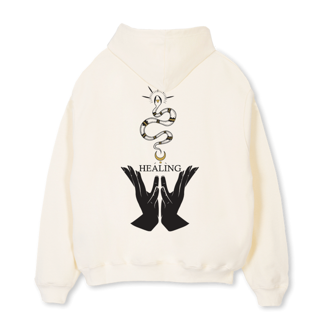 HEALING Cream Oversized Hoodie.