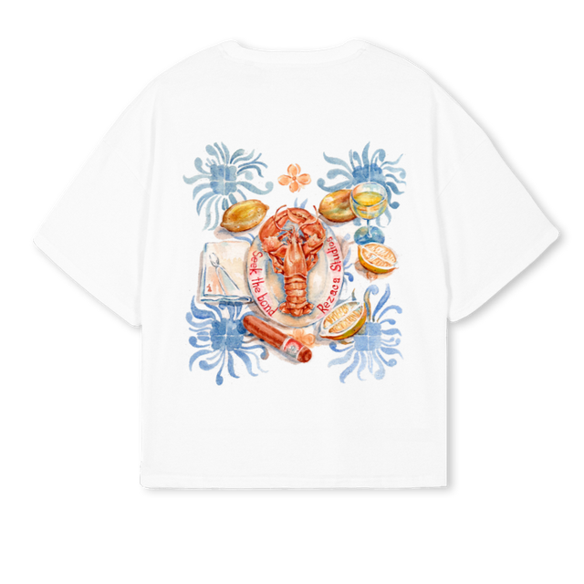 LOBSTERFINAL_W White Oversized Boxy Tee