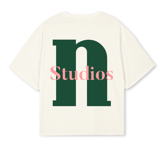 SAMPLIING Cream Oversized Boxy Tee.