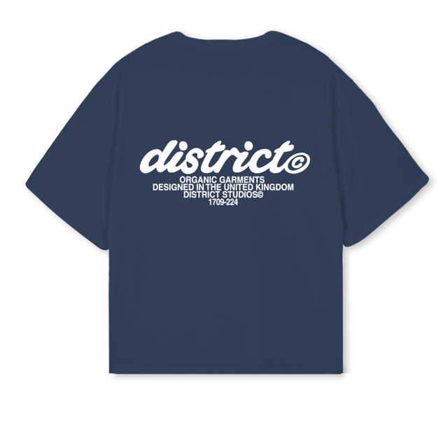 PRIMARYLOGOTEE_NB Navy Blue Oversized Boxy Tee