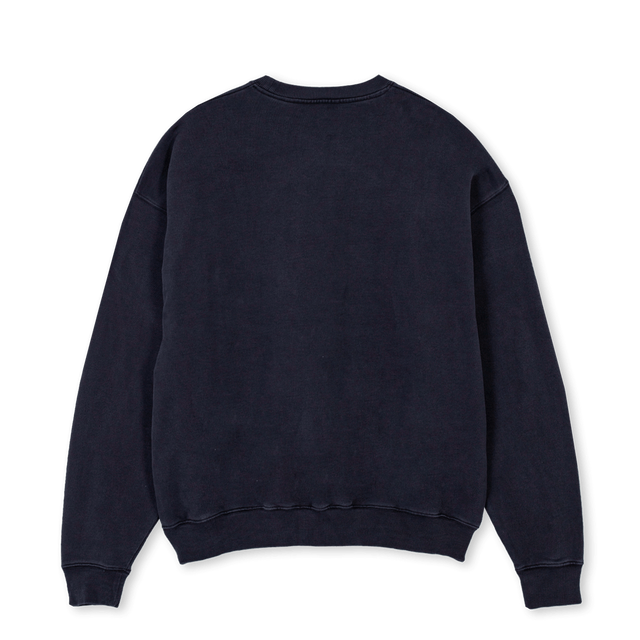 WHITE PO Vintage Black Oversized Crewneck Sweater.
