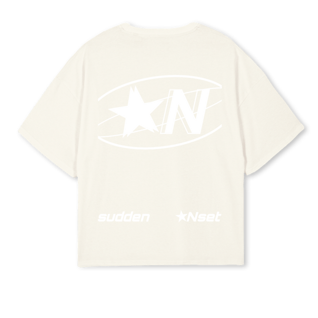 PRIMERD Cream Oversized Boxy Tee.