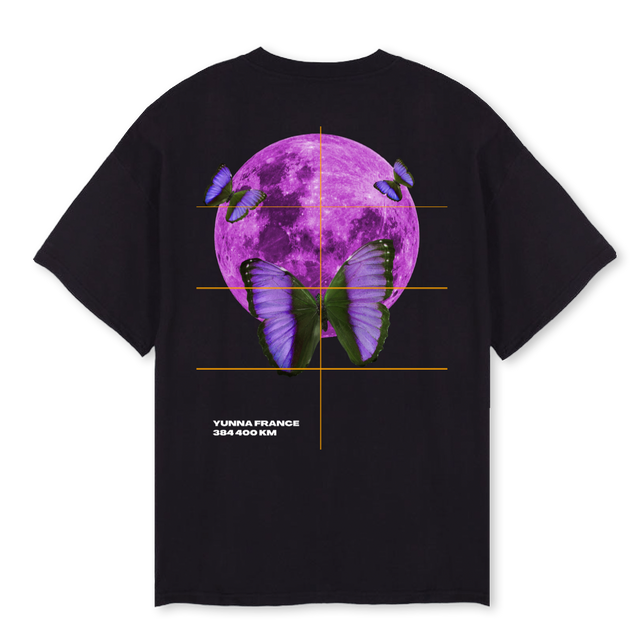 PAPIVIOLET Black Oversized Tee.