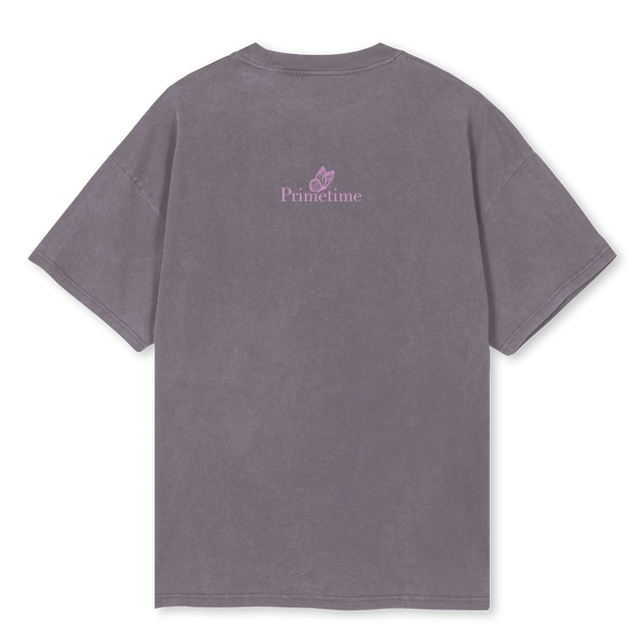 PRIME LOG_OS Pigment Grey Oversized Tee