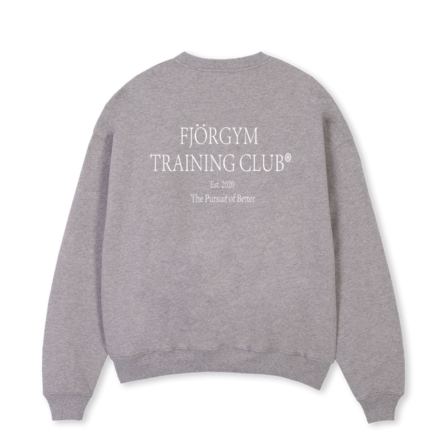 TRAINING CLUB II Grey Marl Oversized Crewneck Sweater.