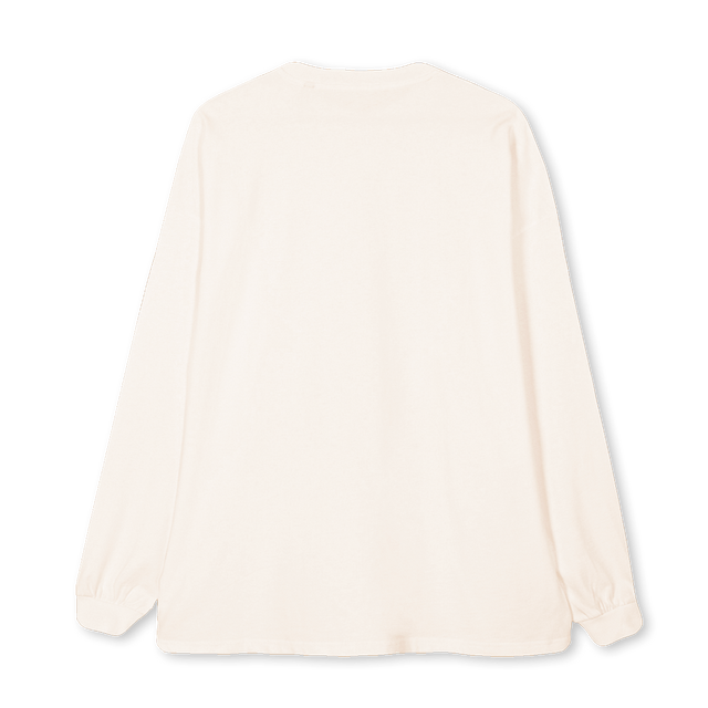 COLLAGEONE Vintage White Oversized LS Tee.