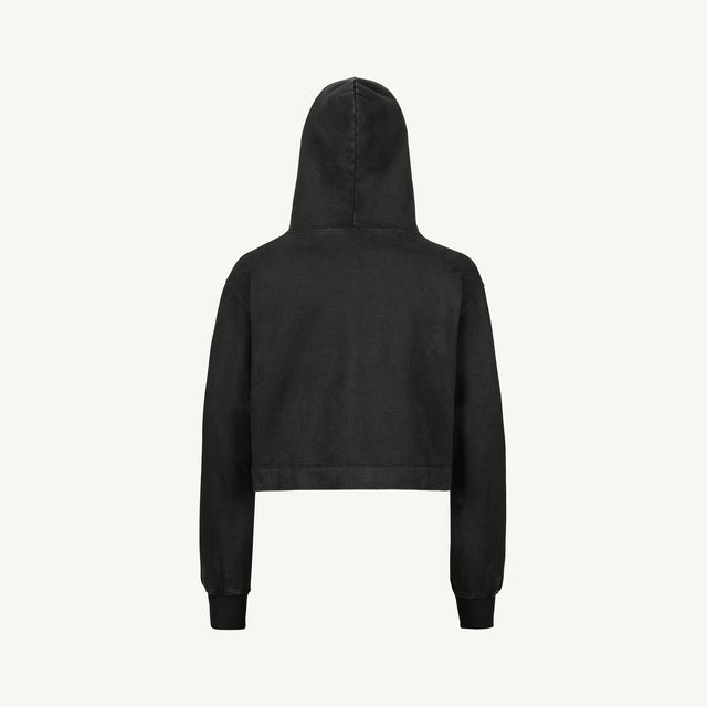 Vintage Black Cropped Hoodie.