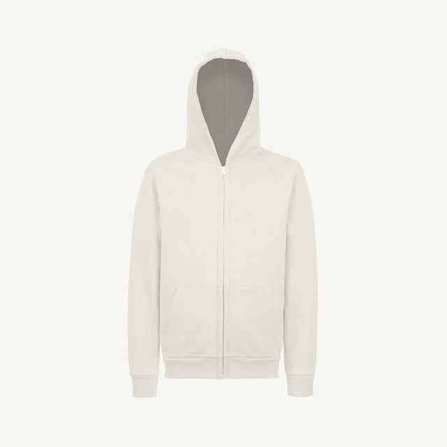 Vintage white Regular Zipped Hoodie.