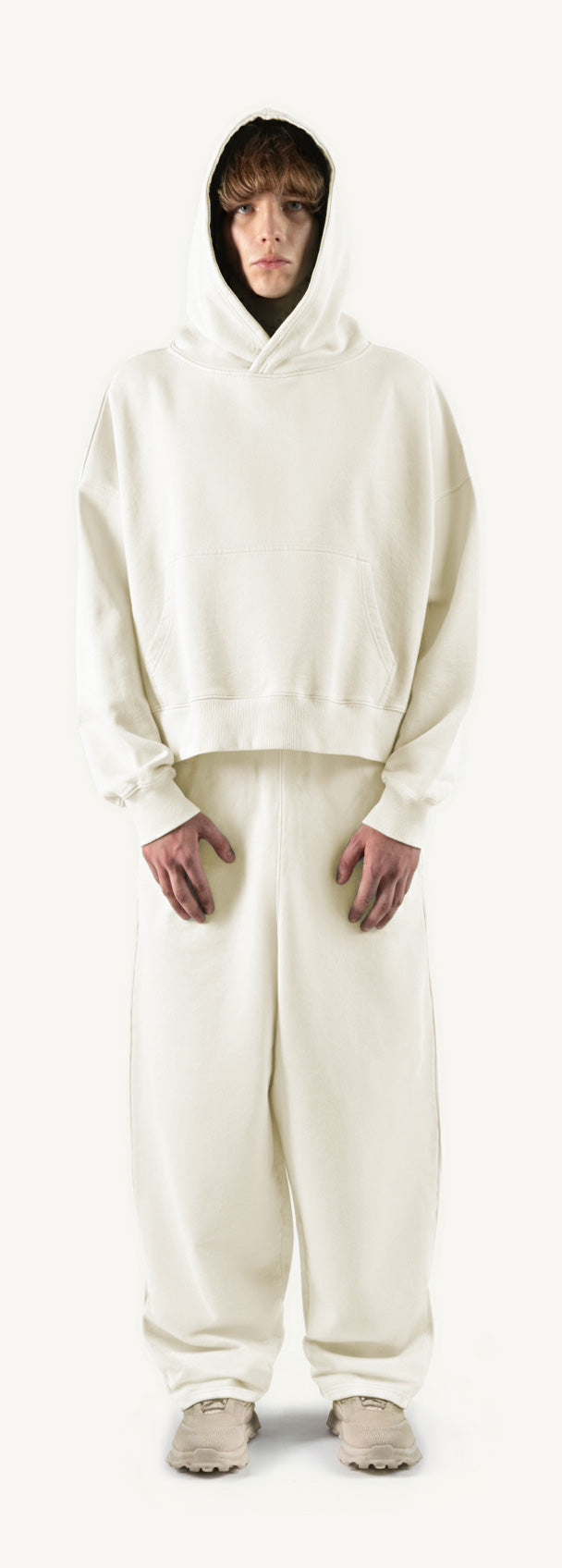 Vintage White Oversized Boxy Hoodie.