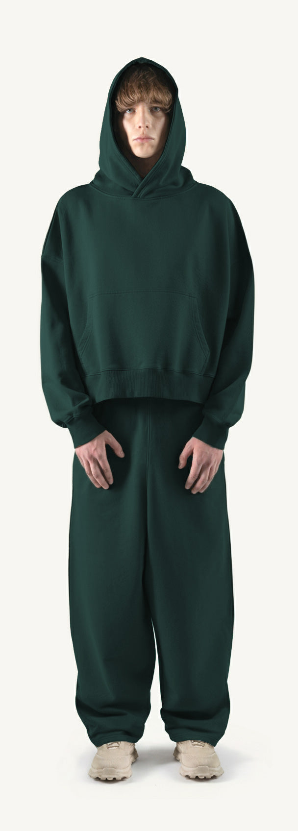 Wild Green Straight-Leg Baggy Sweatpants.